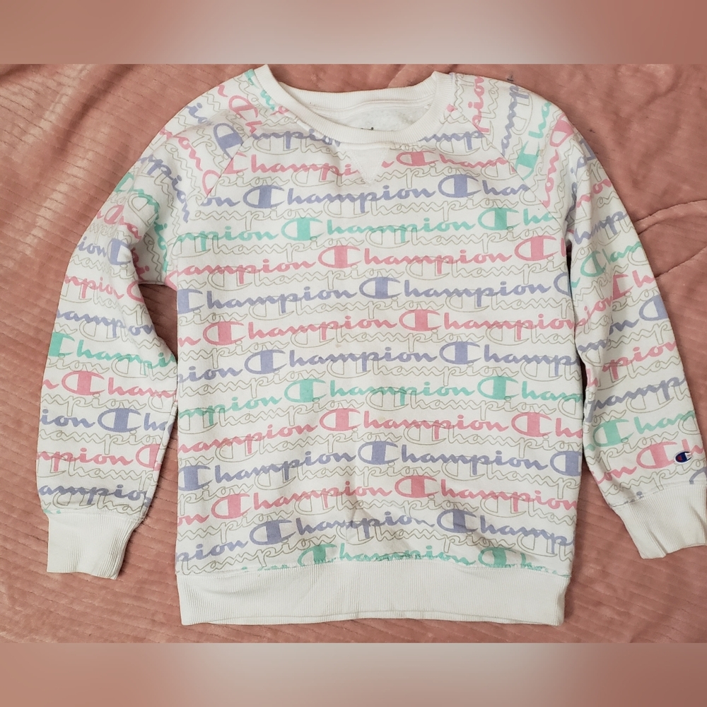 Champion Pastel All Over Script Sweatshirt